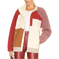 Helmut Lang patchwork faux shearling shaggy fleece unisex jacket size XS NWT