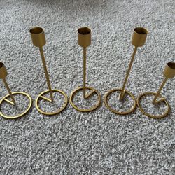 Brass/Gold candlesticks - Set of 5