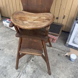 Antique wooden high chair