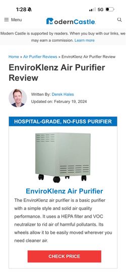 Enviroklenz Air Purifier  Solid Air Quality  Performance