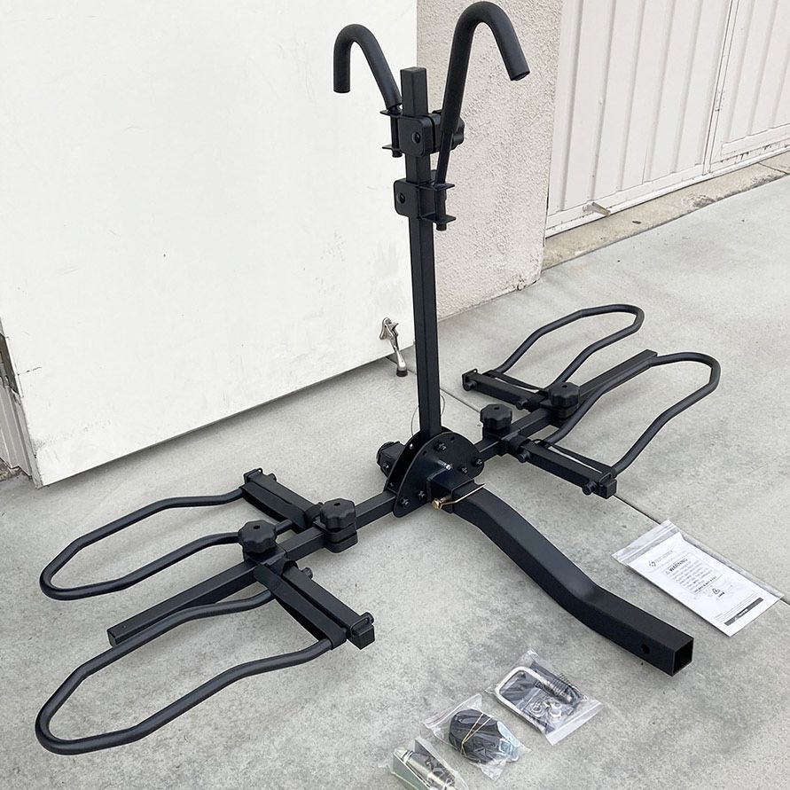 $115 (Brand New) Heavy Duty 2-Bike Rack, Wobble Free Tilting Electric Bicycle Carrier 160lbs Capacity, 2” Hitch 