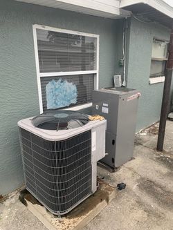 Central AC Condenser and Air Handler Unit