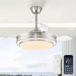Retractable Ceiling Fan w/Light42” 1015P
