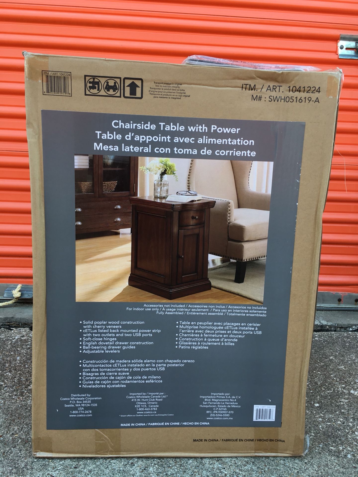 Well Universal Chairside Table with Power