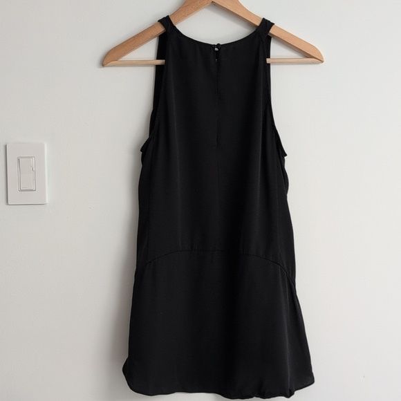 Theory Black Silk Sleeveless Tunic Tank Top Size S