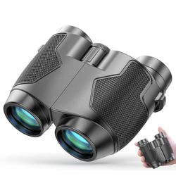 Binoculars 12x25 for Adults and Kids Night Vision Binoculars Compact Binocular Large Eyepiece Waterproof Binocular Wide Field of View for Bird Watchin
