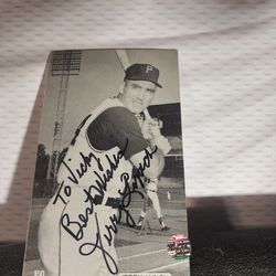 1965 McCarthy Postcard 3.5 X5.5 Jerry Lynch Pittsburgh Pirates  Autograph W/COA