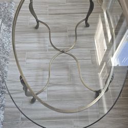 Glass Oval Coffee Table