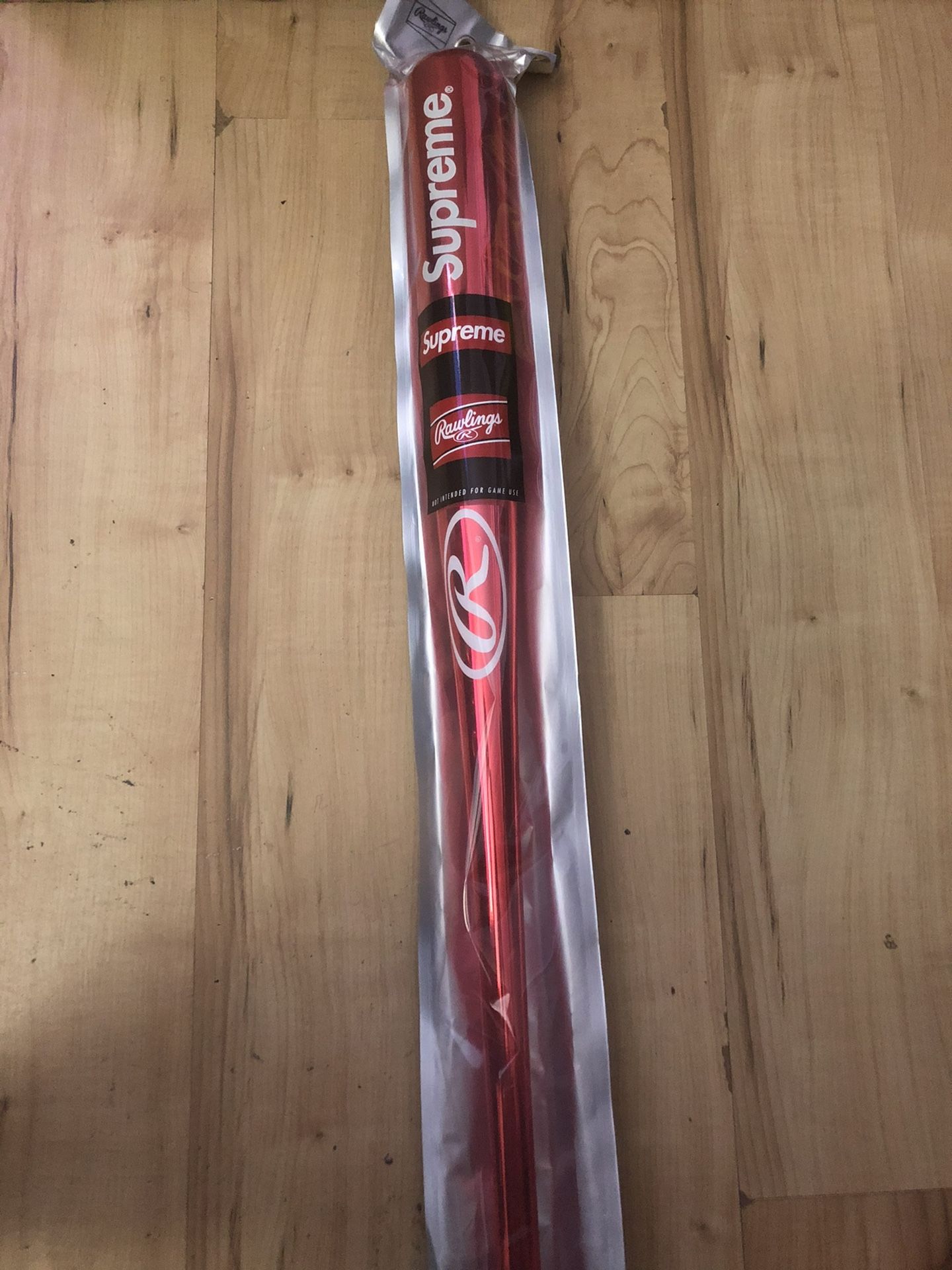 Supreme Rawlings Chrome Maple Wood Baseball Bat Red 