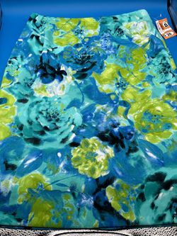 Kasper blue/green floral pencil skirt size 6