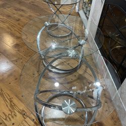 Chrome Coffee Tables Set Of 3
