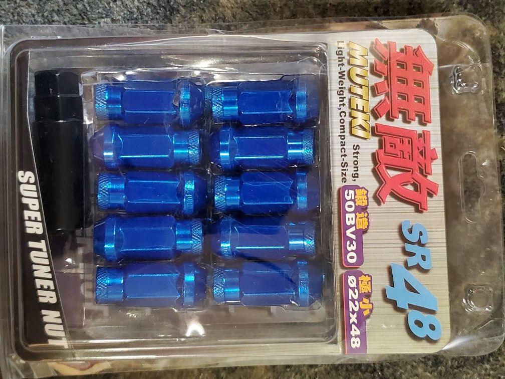 Muteki SR48 12x1.5 Blue Tuner Lugs Lug Kit Lug nuts for Rims Wheels