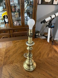 Traditional Brass Finish Table Lamp Base with Harp (Shade not Included)