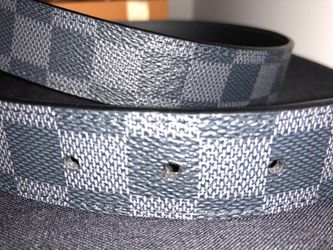 Pre-owned Louis Vuitton Neogram Belt Damier Graphite 30mm Grey/black