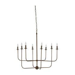 Lilly Eight Light Brushed Copper Chandelier