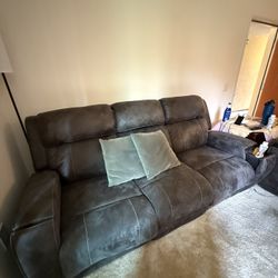 Power Reclining Sofa Charcoal Gray