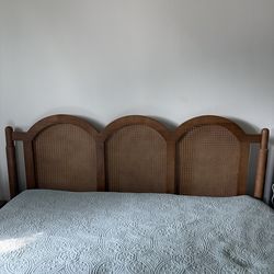 Queen Brown Rattan Bed-frame