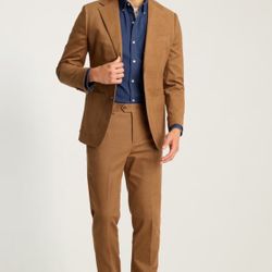 Bonobos Italian Brushed Cotton British Khaki (Brown) Suit - 46L