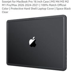 Soonjet MacBook Pro 16 inch M1 M2 M3 M4 M5 Matte Space Black Clear Hard Shell Case