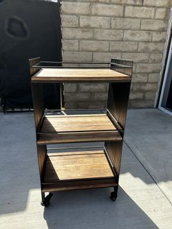 Rolling Cart Wood Steel