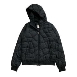 Patagonia Goose Down Puffer Jacket Small S Womens Black Hoodie Quilted Vintage