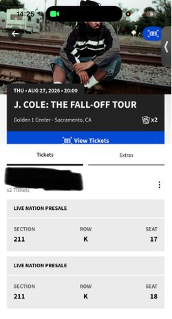 J Cole Fall off tour Sacramento tickets