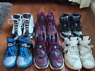 Jordan and LeBron sneakers mixed sizes