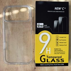 iPhone 17 Pro Max Clear TPU Case + 2 Screen Protectors