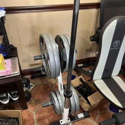 Weider 300 lb. Weight Set & Fitness Gear Pro Series Olympic Weight Rack