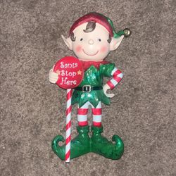Santa Stop Here Elf Statue