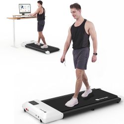 Walking Pad Treadmill Under Desk, 2 in 1 Walking Pad Portable Treadmill with 265lbs Capacity, Under Desk Treadmill for Home/Office in LED wi