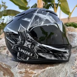 Shoei RF-1100 Full Face Motorcycle Helmet – Diabolic Feud Graphics (Medium)