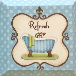 Bath Canvas Wall Art Set 9” X 9”