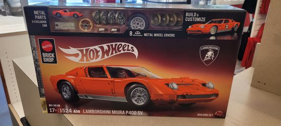 Hot Wheels Brick Shop Lamborghini Miura P400 SV 1524pc Set Metal Parts Car