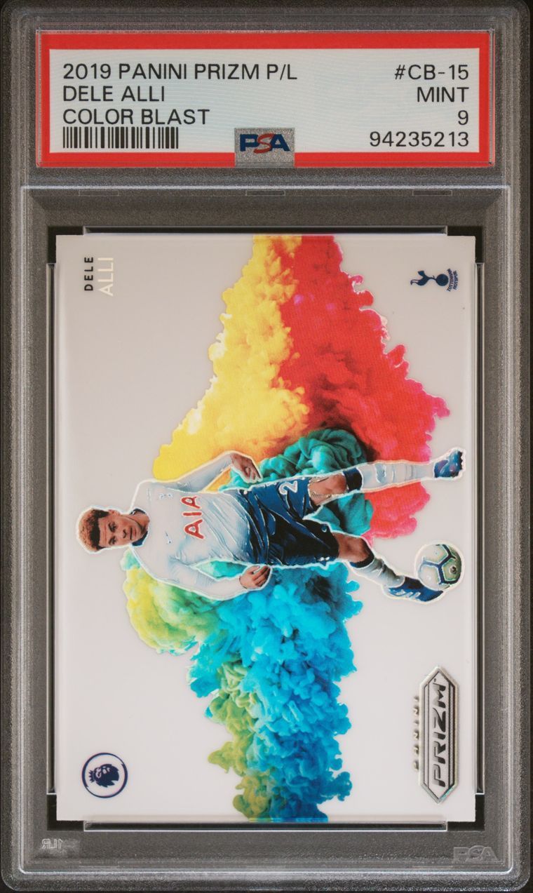 2019 Panini Prizm Premier League Dele Alli Color Blast #CB-15 PSA 9 Tottenham