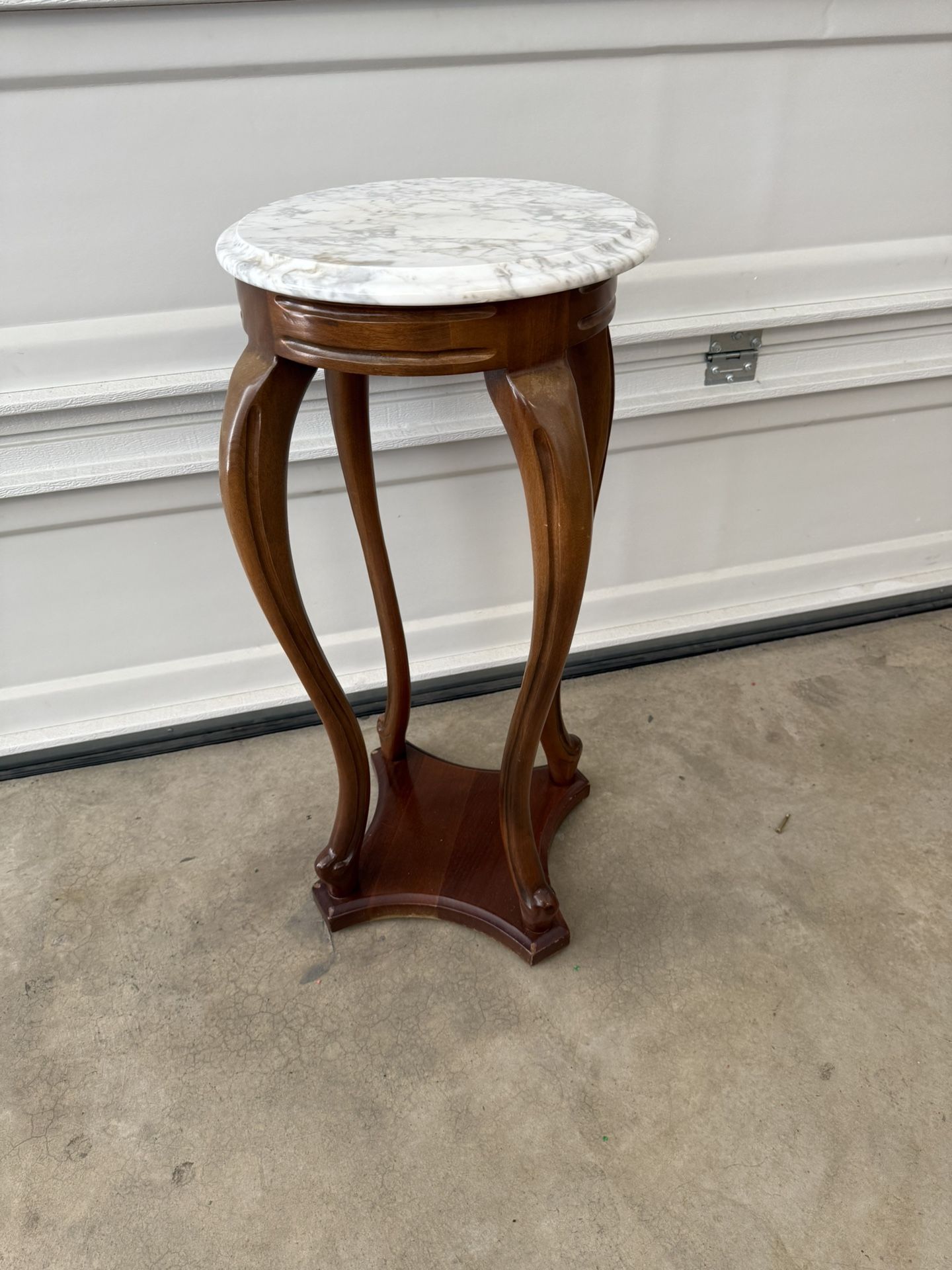 Solid wood table with marble top!