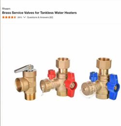 Brass Service Valves for Tankless Water Heaters