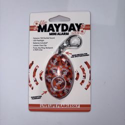 Mayday Orange and White Floral Mini Alarm