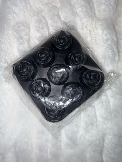 Black Rose-Shaped Silicone Mold Tray