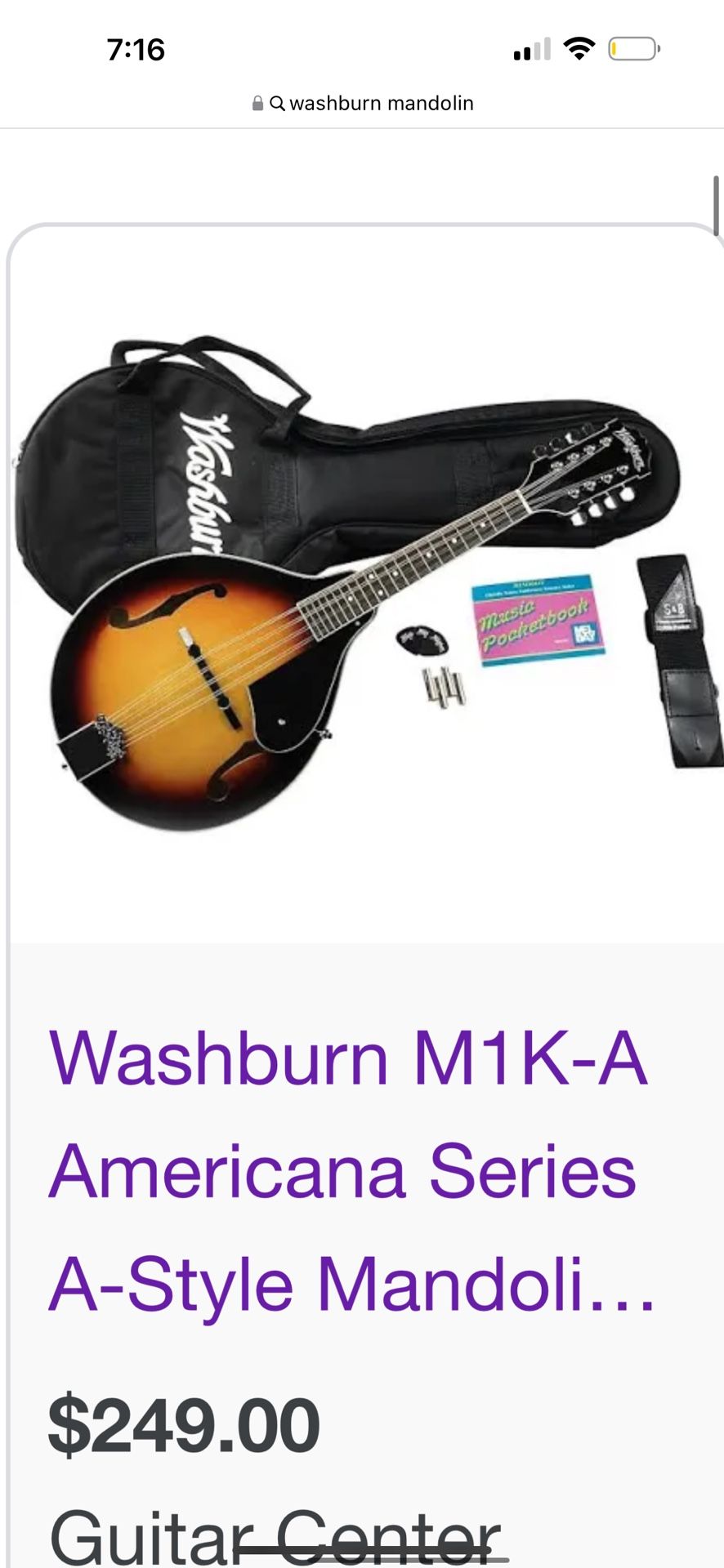 Washburn Mandolin M1k-A