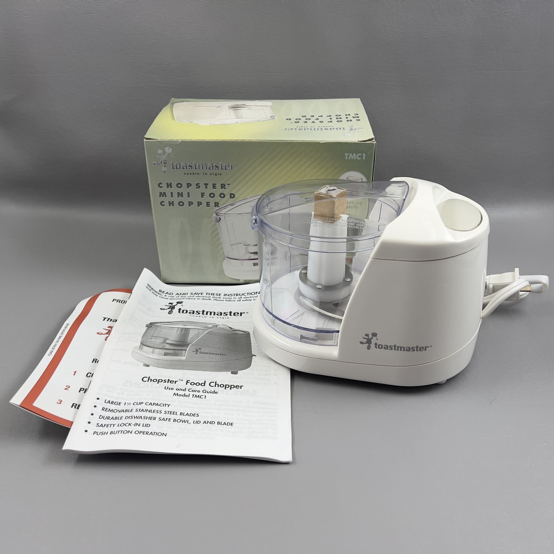 Toastmaster Chopster Mini Food Chopper TMC1 New Open Box Never Used