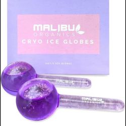 Malibu Organics Cryo Ice Globes, 2 pc, Cooling Globes for Face, Purple