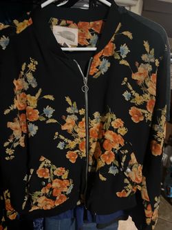 Forever 21 Floral Bomber Jacket