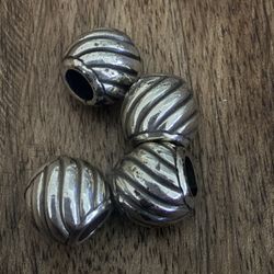 Brighton Silver Beads/Spacers Set Of 4