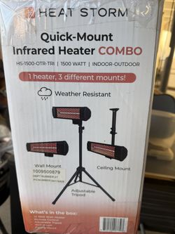 Heat Storm Tradesman 1500-Watt Infrared Outdoor Portable Space Heater with Tripod, Black
