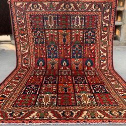 7x10 ft Amazing Natural Hand knotted Afghan Rug, Florals design Rug, Vintage Rug, Turkmen Oriental Rug, Dining Table Rug, Living Room Rug.