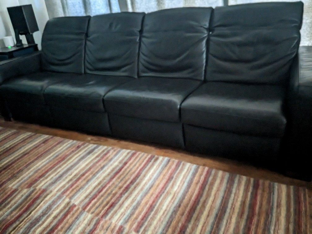 Price reduced! Ikea "Torekov" couch (black leather)