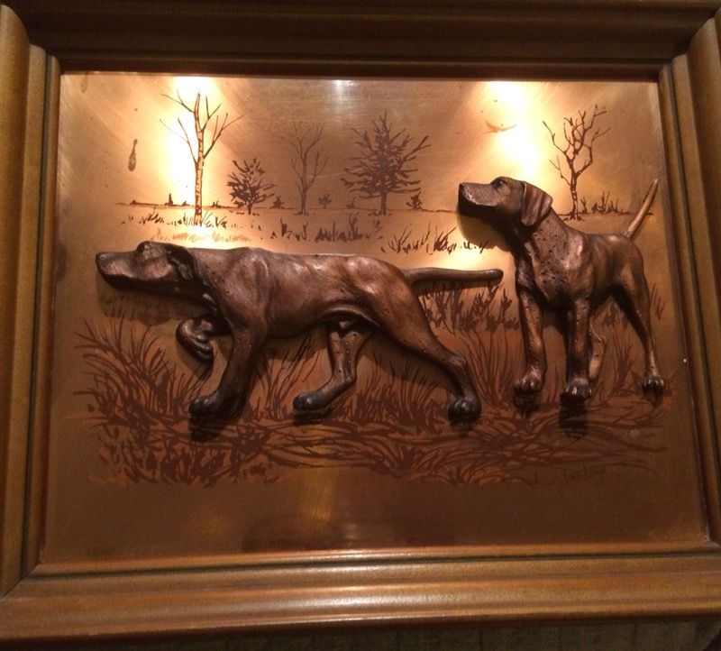 1970 Signed John Louw Hunting Dogs Copper Relief/3D Art