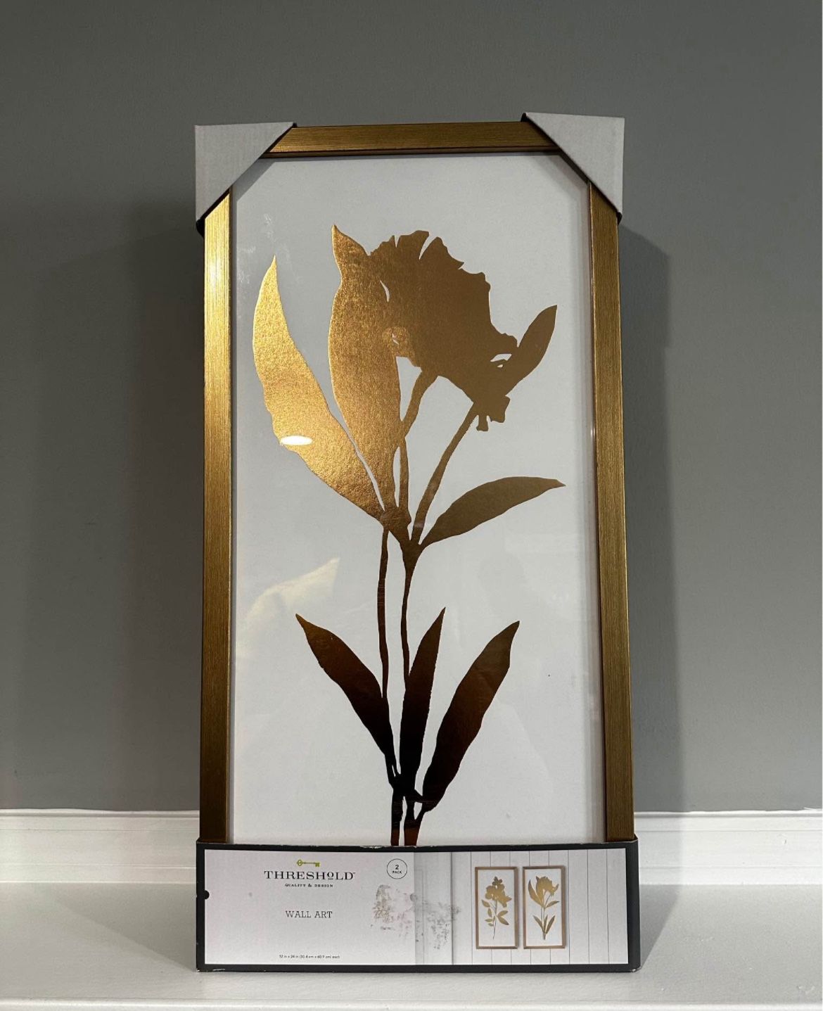 Gold and white wall art