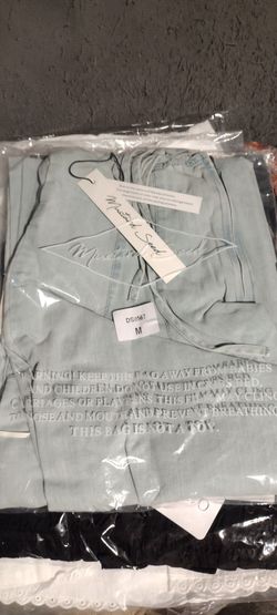 Mustard Seed Womens NWT Wide Leg Palazzo Pants Light Blue Elastic Waist S M L